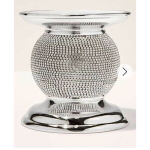 Crystal Embellished Silver Accent Candle Holder
